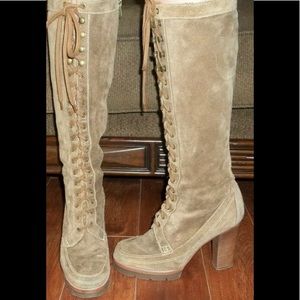 Michael Kors Tie Lace Up Corset Boots 8